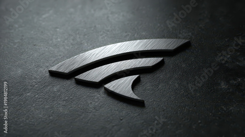 Glass Reflective Logo Mockup with Metal Texture