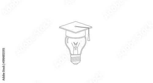 Illuminating the path to knowledge with a glowing idea symbolized by a light bulb wearing an academic cap representing wisdom and educational achievement conceptualizing inspiration for learning