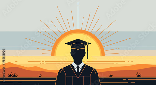 Celebrating Academic Achievement Silhouette At Sunrise Symbolizing New Beginnings And Future Success Upon Earning A Degree And Completing Formal Education Journey Toward Career Opportunities