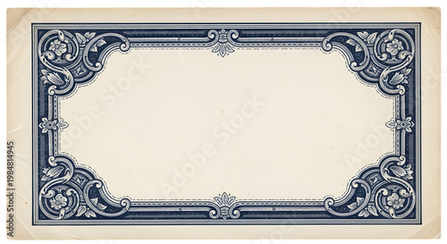 Elegant vintage ornate frame border with intricate baroque design isolated on transparent background