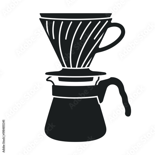 Pour Over Coffee Maker and Carafe Silhouette