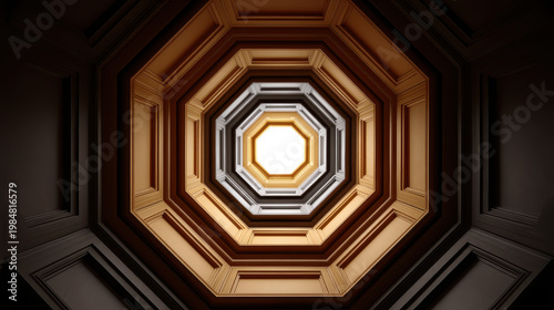 Realistic Octagon Polygon Geometry Render Studio Base
