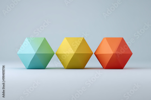 Realistic Pentagon Polygon Geometry Render Studio Base