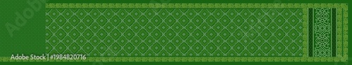Photography Traditional Indian green saree layout design with ethnic bandhini pattern, decorative pallu and ornamental borders for textile printing