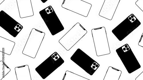 Minimal Smartphone Pattern Background.Seamless Pattern.