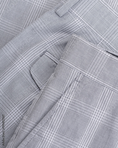 Plaid Trousers Waist Pocket Detail Cotton