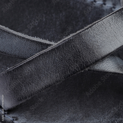 Navy Leather Sandals Strap Detail