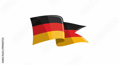 A wavy flag with horizontal bands of black, red, and gold