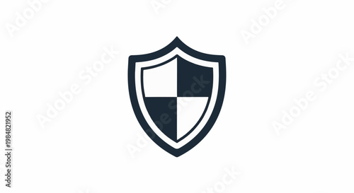 Dark shield emblem with four quadrants, two dark, two light