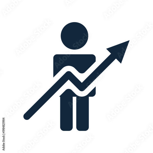 Person icon with upward trending arrow