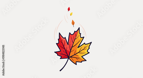 Autumn leaves falling from the sky