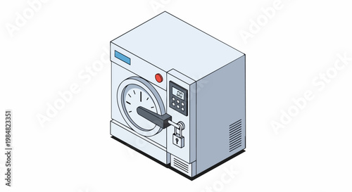 Isometric Laboratory Autoclave Sterilization Machine with Security Padlock for Medical and Scientific Safety