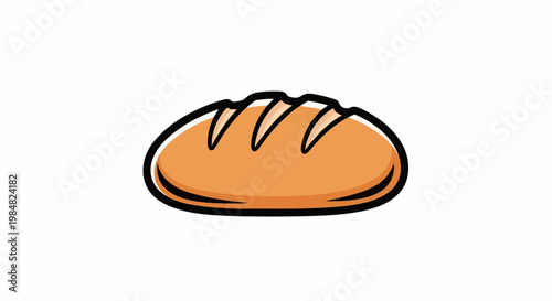 Stylized cartoon image of a loaf of bread with scoring