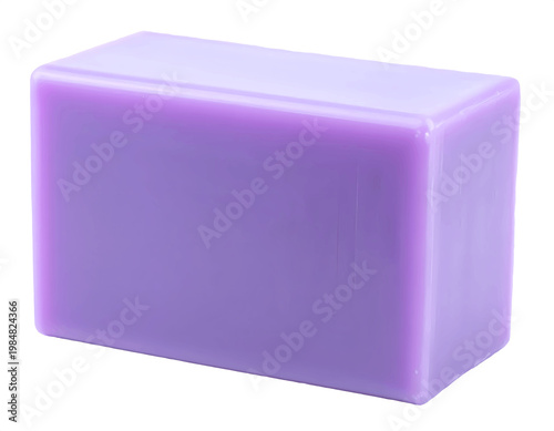 Purple lavender soap closeup isolated transparent background clean beauty bar minimal form