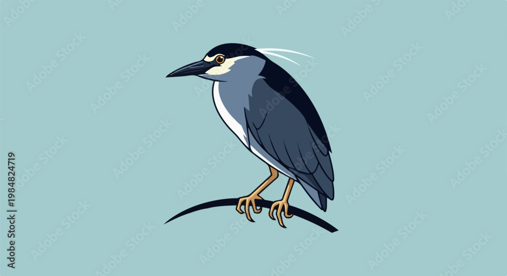 Obraz premium Detailed pixel art illustration of a bird perched on a branch