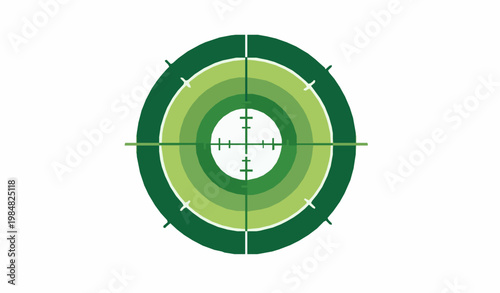 Tableau sur toile Green target icon with crosshair precision concept flat vector illustration isol