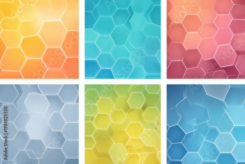 Tech Hexagon Connection Background with Network Grid