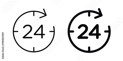 24 Hrs icon UI vector. Vector icon set.