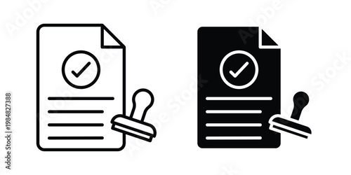 Approved document icon UI vector. Vector icon set.