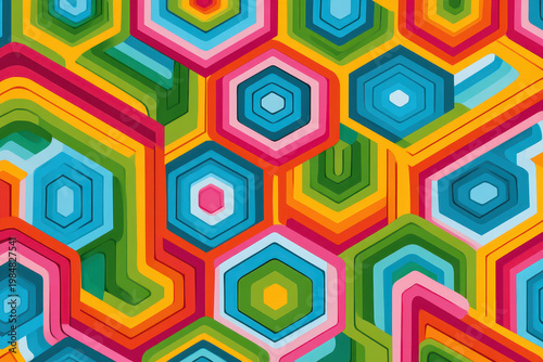 Modern Abstract Pentagon Pattern backdrop Simple style