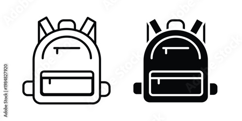 Backpack icon UI vector. Vector icon set.