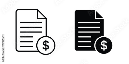 Bank statement icon UI vector. Vector icon set.