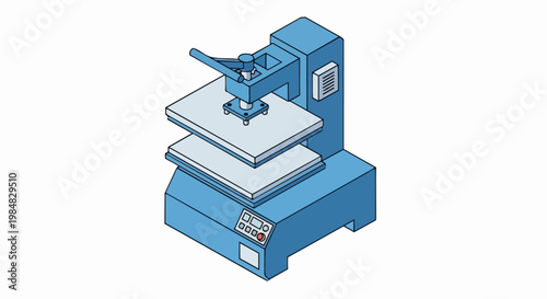 Wallpaper Mural Isometric Heat Press Machine Illustration for Sublimation, T-Shirt Printing, and Custom Merchandise Design Torontodigital.ca
