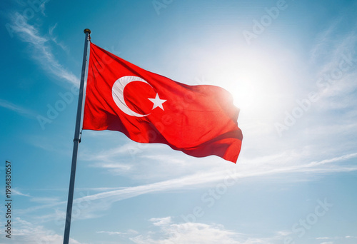 Foto turkish flag on the sky