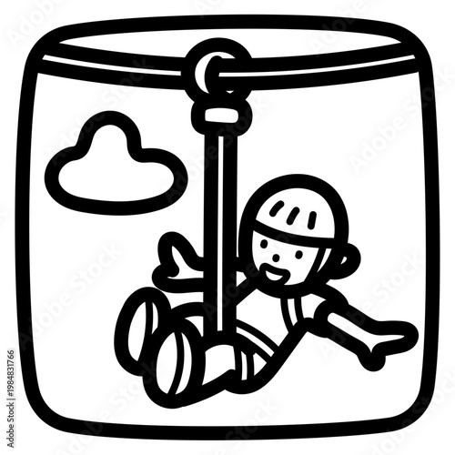 Zip lining illustration