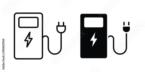 Charging station icon UI vector. Vector icon set.