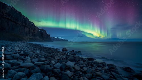 Aurora Dance Above the Frozen Shore