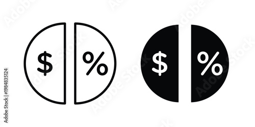 Dividend icon UI vector. Vector icon set.