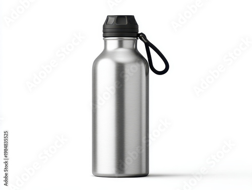 Top View Aluminum Sport Water Bottle Mockup Blank