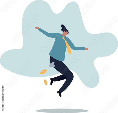 Broke businessman, bankruptcy poor man or financial problem .human life and situation.