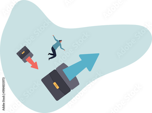 Economic and investment improvement or recover from crisis, stock market or crypto uncertainty, change from down turn to rising up.human life and situation.