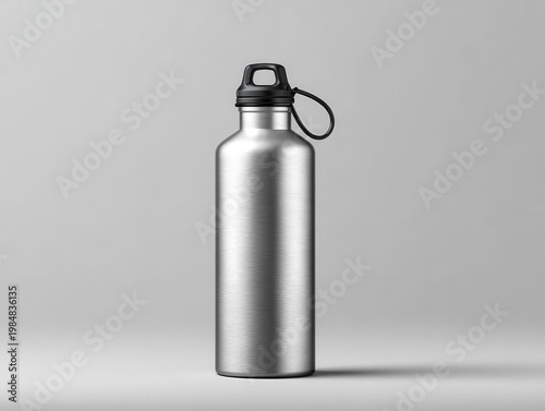 Gym Fitness Aluminum Sport Bottle Mockup Blank style