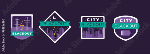 Hand drawn Flat blackout labels