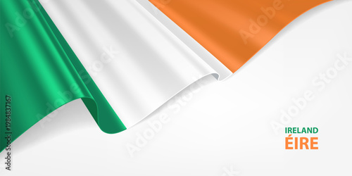 Ireland flag. Irish national flag on a white background. National flag background design. 