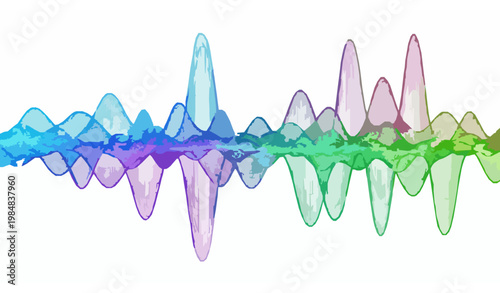 3D Data Flow Particle Wave Neon Mesh AI Technology Background