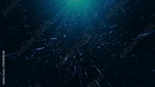 Hyperdrive Space Travel Loop with Blue Light Streaks