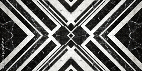 Symmetrical Geometric Art Deco Marble Texture Background