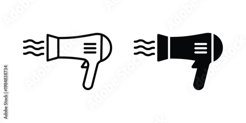 Hair dryer icon UI vector. Vector icon set.