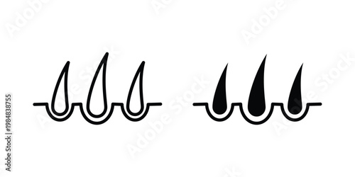 Hair icon UI vector. Vector icon set.