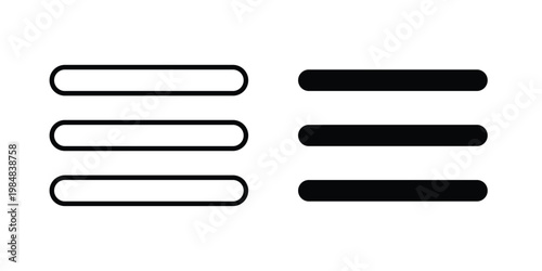 Hamburger menu icon UI vector. Vector icon set.