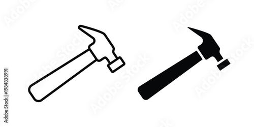 Hammer icon UI vector. Vector icon set.