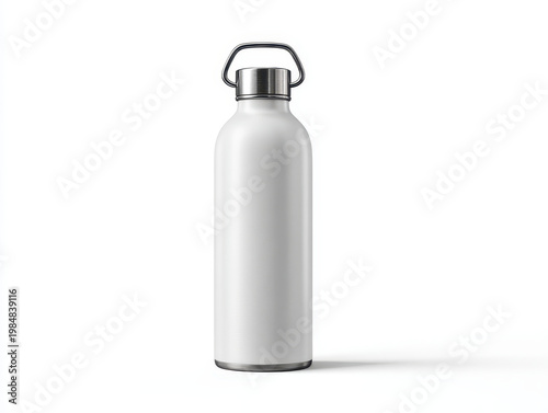 Realistic Stainless Steel Water Bottle Mockup Insulated