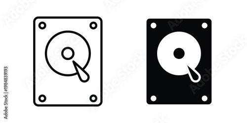 Hard drive icon UI vector. Vector icon set.