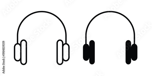 Headphone icon UI vector. Vector icon set.