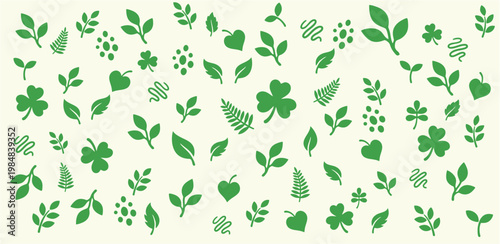 Seamless Filler Leaf Pattern – Minimal Botanical Background Vector