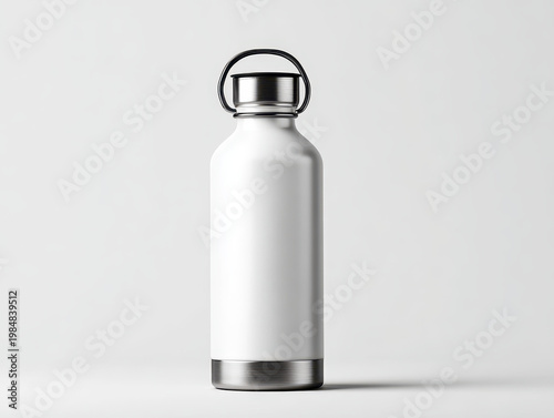 Stainless Steel Thermo Bottle Mockup Blank Metal Template